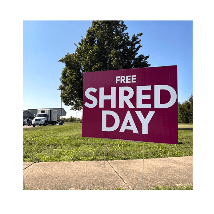 Image of sign saying Free Shred Day
